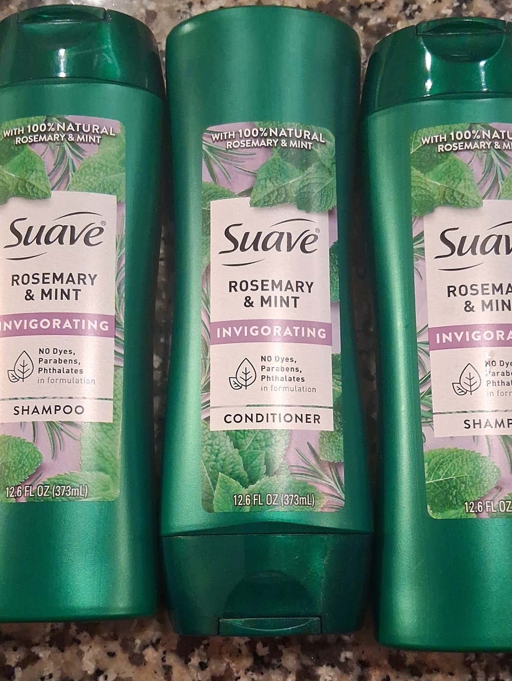 3 brand New SUAVE ROSEMARY MINT shampoo & conditioner